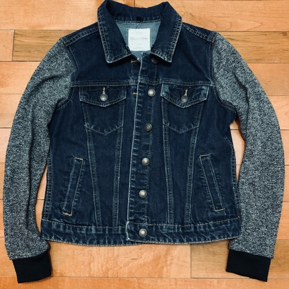 Bluenotes Denim Jacket With Jersey Sleeves Women's Size M - Picture 1 of 2